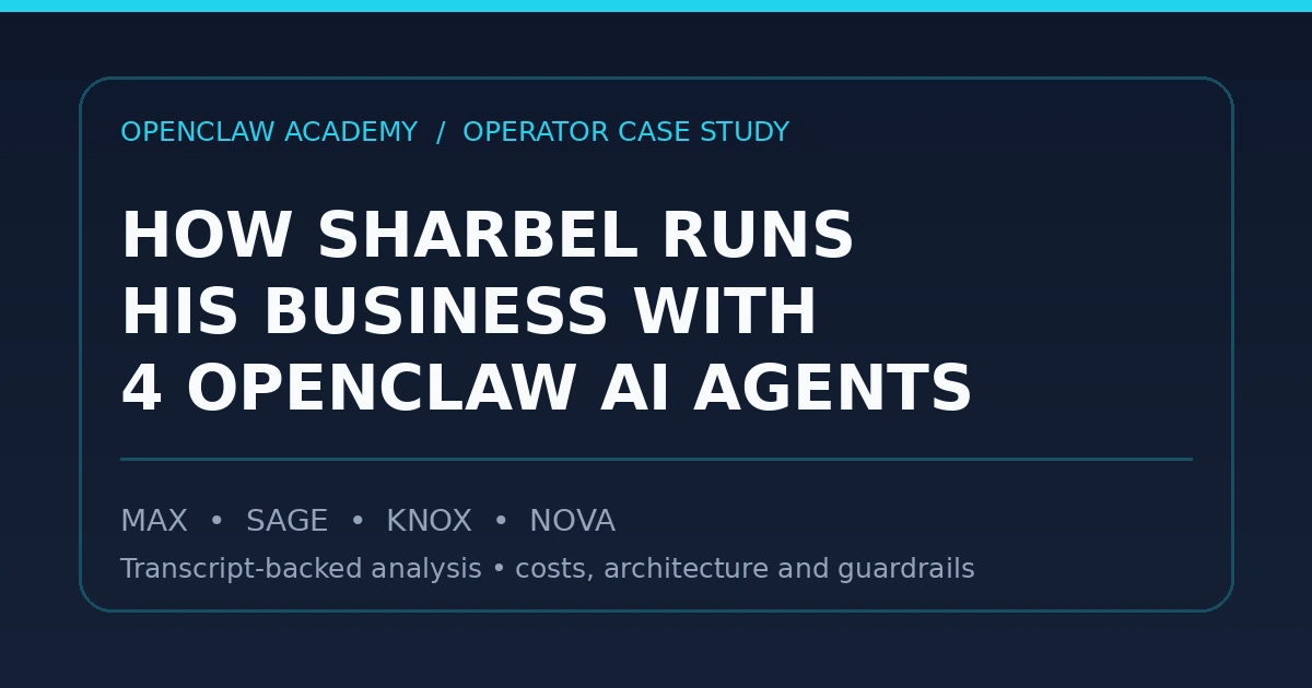 How Sharbel runs his business with four OpenClaw AI agents — Max, Sage, Knox and Nova